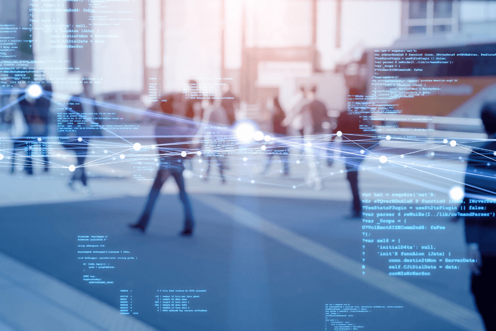 Illustration av AI i affärssystem och digital transformation
